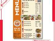 Menu Bún Bò