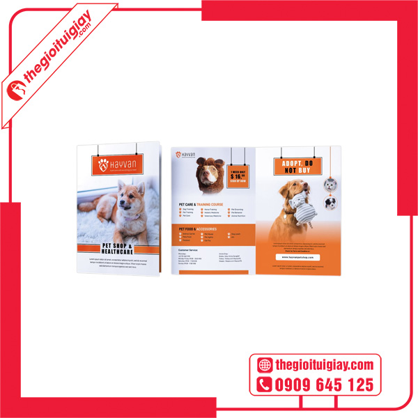 Mẫu brochure pet shop gấp 2 (bi – fold)