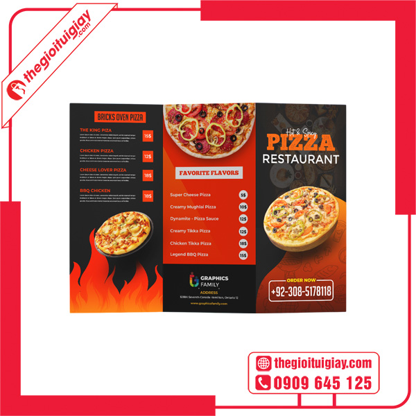 Mẫu brochure pizza thiết kế mới