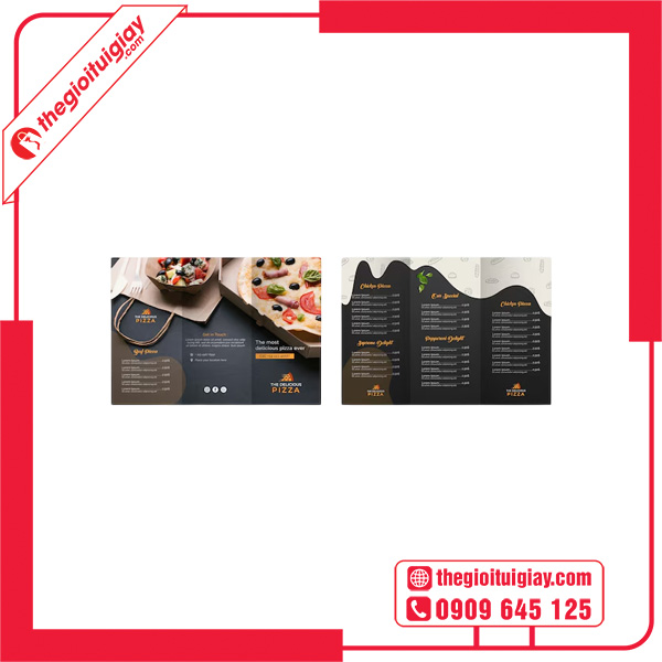 Mẫu brochure pizza thiết kế đơn giản