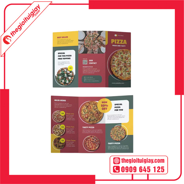 Mẫu brochure pizza giảm giá