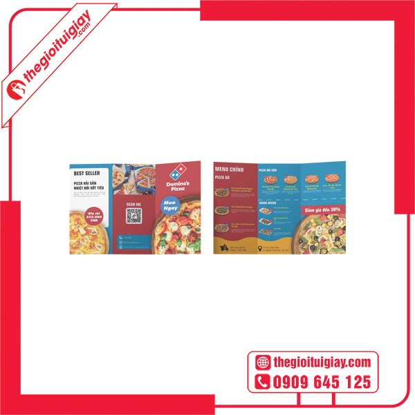 Mẫu brochure pizza gấp kiểu chữ Z