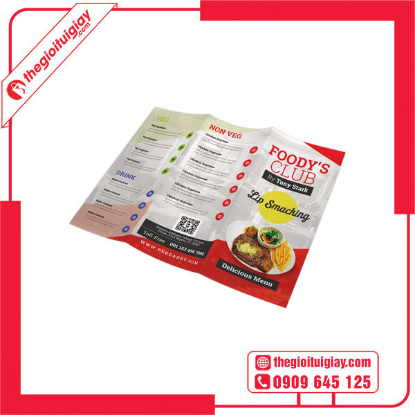 Mẫu brochure menu cho khách du lịch