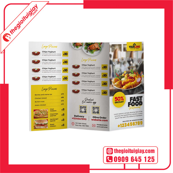 Mẫu brochure menu khuyến mãi