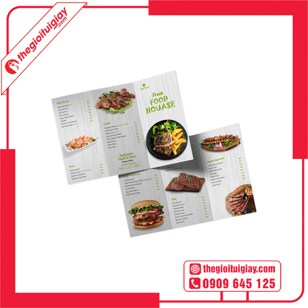 Mẫu brochure menu món Âu