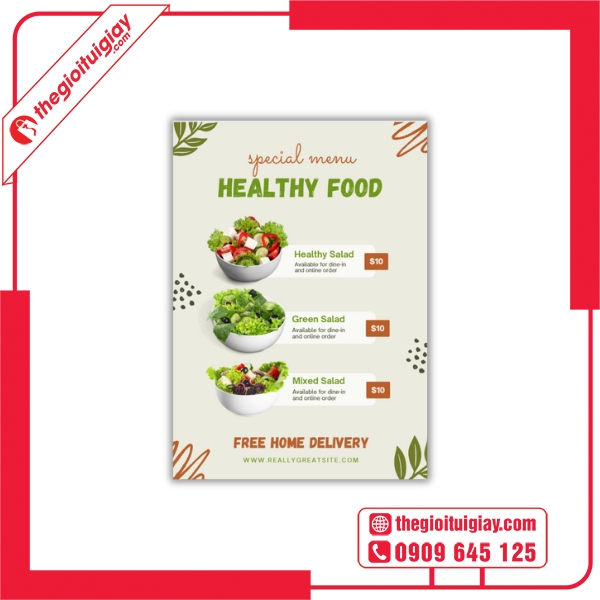 Tờ Rơi Menu Healthy Food