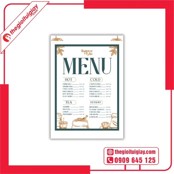 Tờ Rơi Menu Hanover & Tyke