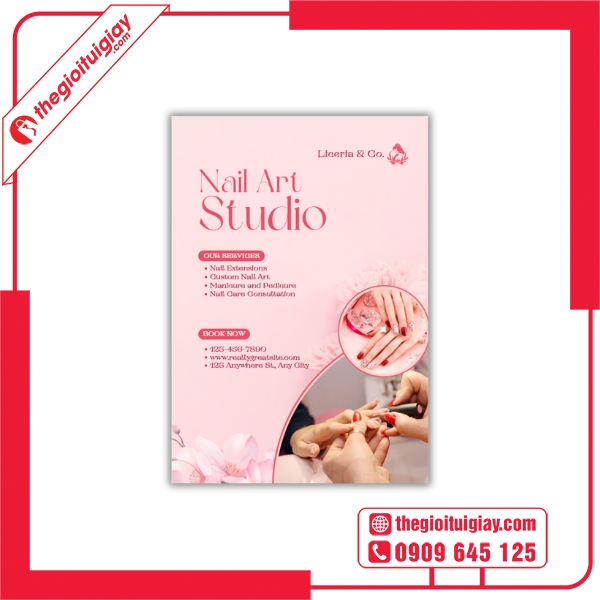 Tờ Rơi Menu Nail Art Studio