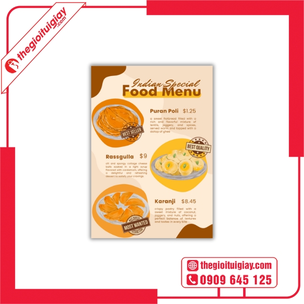 Tờ Rơi Judian Special Food Menu