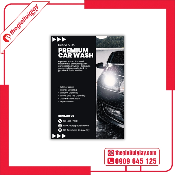 Tờ Rơi Ô Tô Thiết Kế PREMIUM CAR WASH