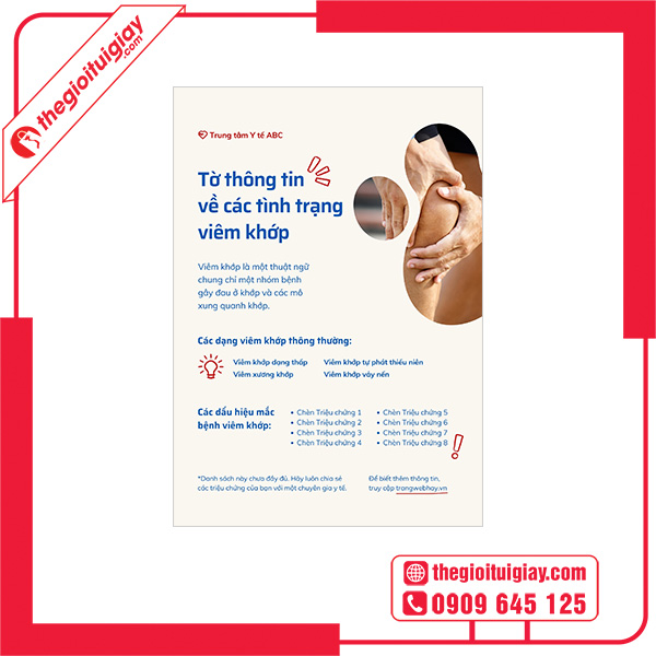 Tờ Rơi Truyền Thông Giáo Dục Sức Khỏe Các Tình Trạng Viêm Khớp