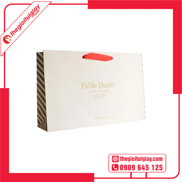 Mẫu túi giấy dây ruy băng Fable Heart
