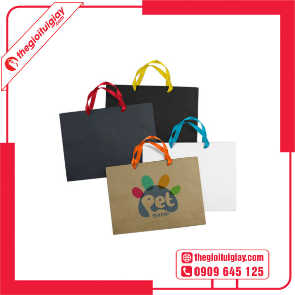 Mẫu túi giấy dây ruy băng Pet Shop