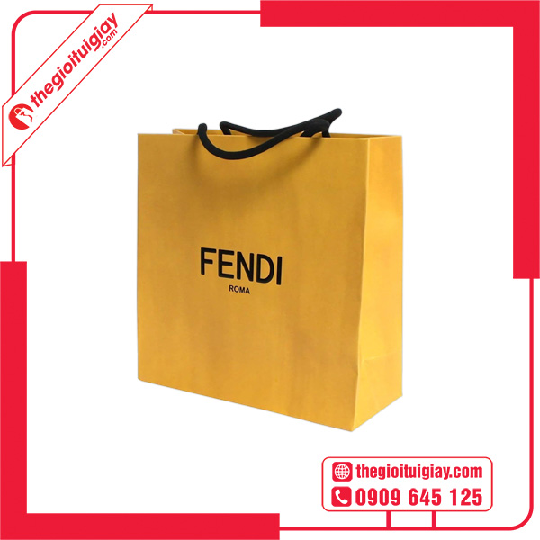 Mẫu túi giấy màu vàng FENDI