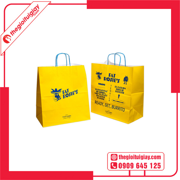Mẫu túi giấy màu vàng FAT ROSIES