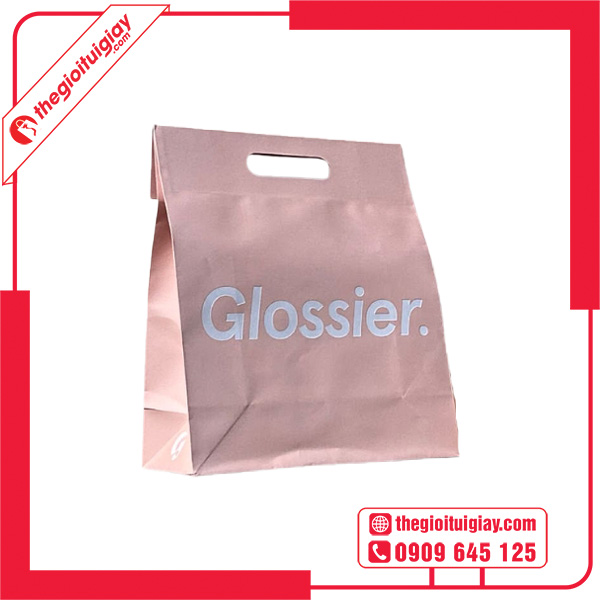 Mẫu Túi Giấy Nắp Gập Thương Hiệu Glossier.