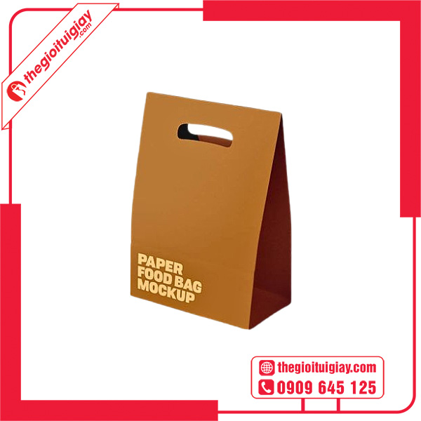 Mẫu Túi Giấy Nắp Gập PAPER FOOD BAG MOCKUP