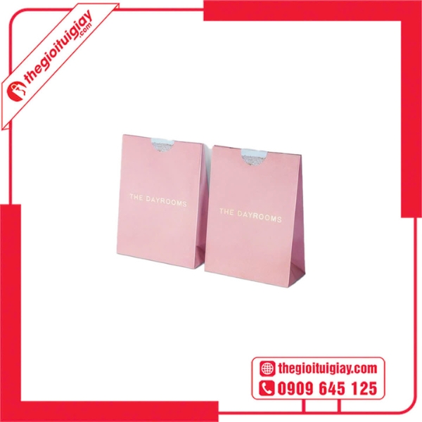 Mẫu Túi Giấy Tam Giác Màu Hồng THE DAYROOMS