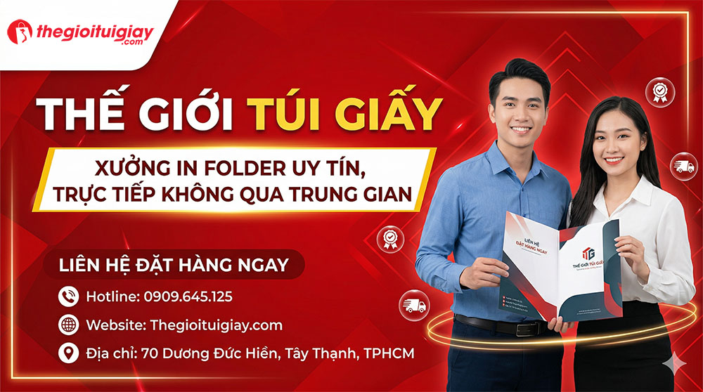 Thế Giới T&uacute;i Giấy - Xưởng In Folder Uy T&iacute;n, Trực Tiếp Kh&ocirc;ng Qua Trung Gian