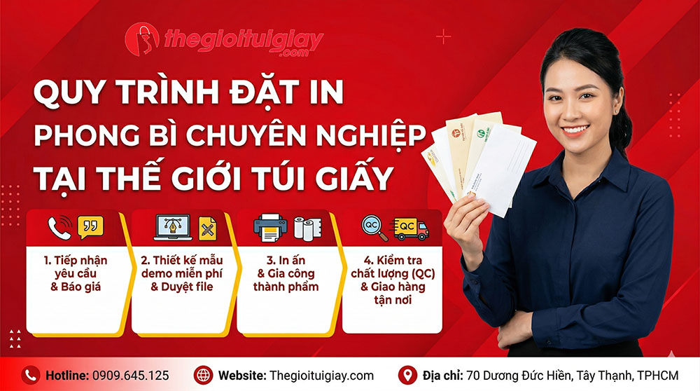 Quy Tr&igrave;nh Đặt In Phong B&igrave; Chuy&ecirc;n Nghiệp Tại Thế Giới T&uacute;i Giấy
