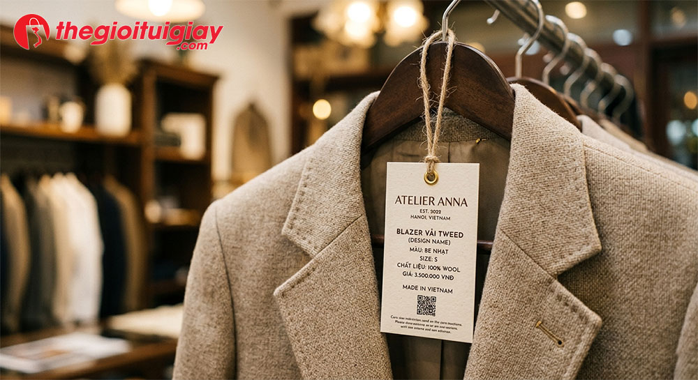 Mẫu tag treo &aacute;o blazer sang trọng