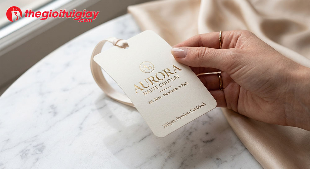 Mẫu tag treo bằng giấy ivory &eacute;p kim