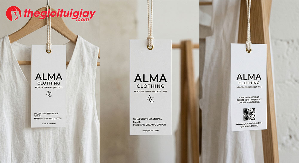 Mẫu tag giấy Couche thiết kế tối giản