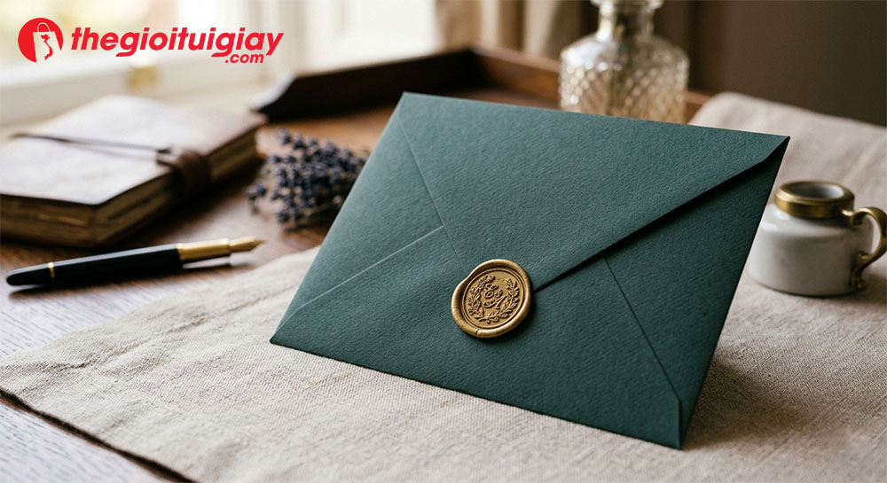 Mẫu phong b&igrave; nắp chữ V thiết kế sang trọng đẳng cấp tại Thế Giới T&uacute;i Giấy