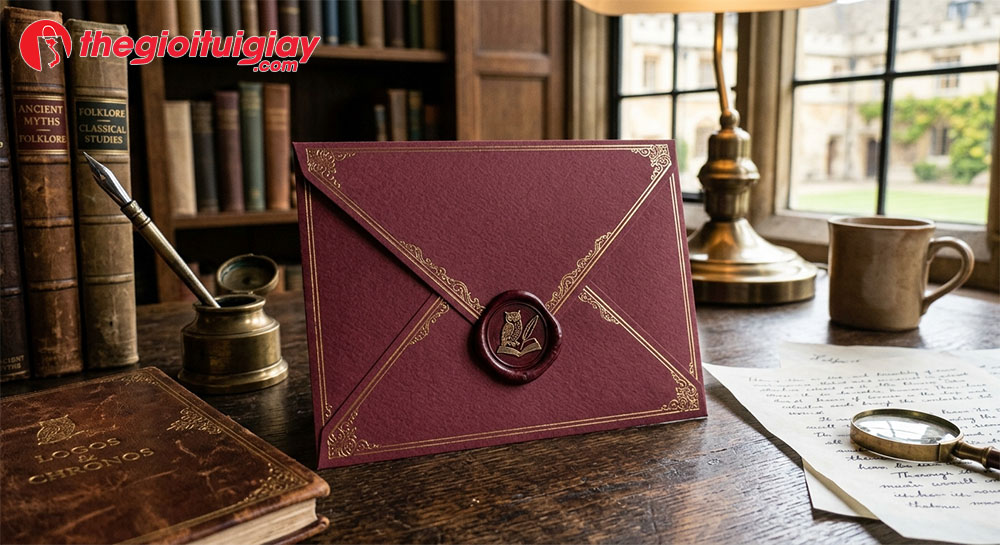 Mẫu Phong B&igrave; Nắp Chữ V Dark Academia