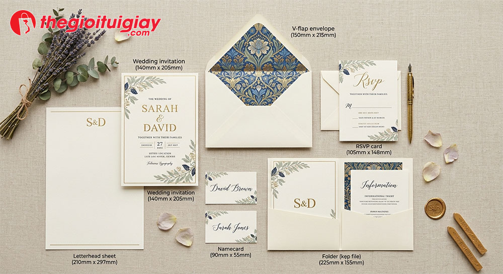 Ứng dụng phong b&igrave; nắp chữ V đồng bộ trong bộ nhận diện thương hiệu doanh nghiệp chuy&ecirc;n nghiệp