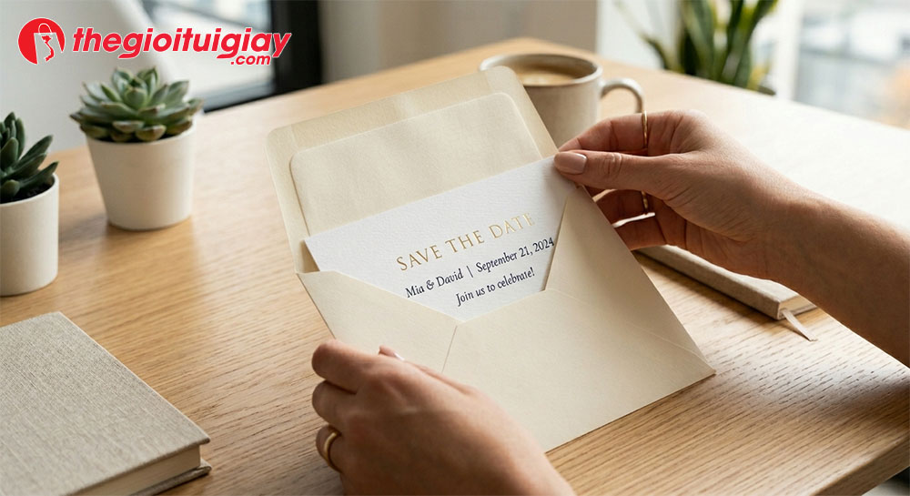 Phong b&igrave; nắp vu&ocirc;ng thiết kế hiện đại sang trọng tại Thế Giới T&uacute;i Giấy