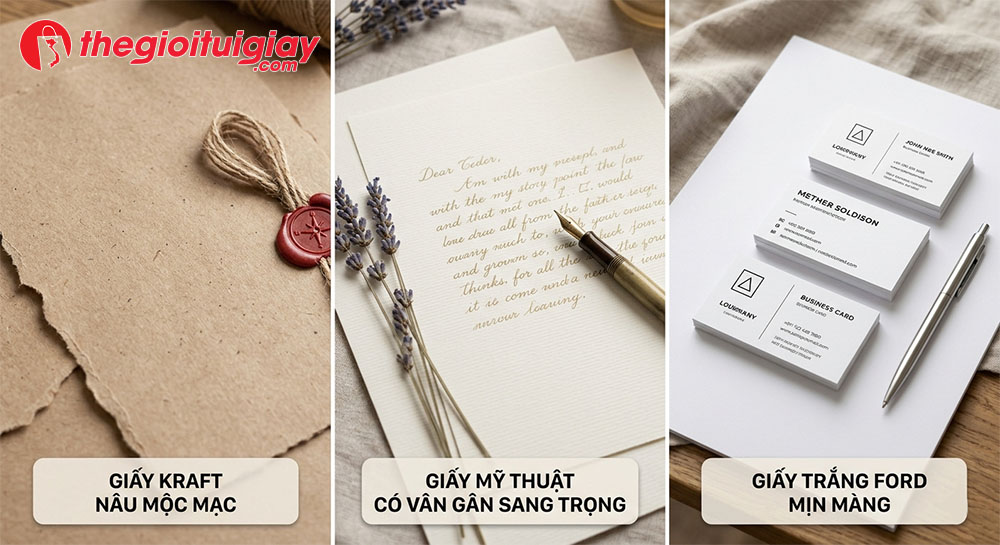 Chất liệu giấy mỹ thuật v&agrave; giấy Kraft in phong b&igrave; nắp vu&ocirc;ng cao cấp