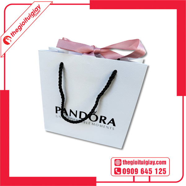 Mẫu túi giấy Pandora thắt nơ