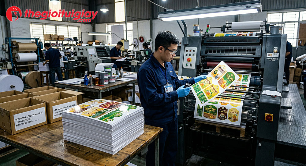 Giải ph&aacute;p t&iacute;nh to&aacute;n k&iacute;ch thước khi in decal giấy gi&aacute; rẻ tphcm tại Thế Giới T&uacute;i Giấy