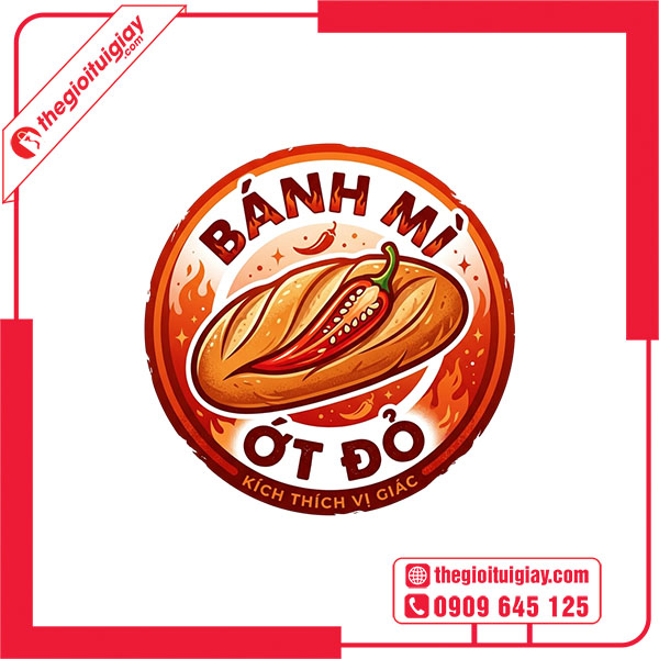 Mẫu logo bánh mì ỚT ĐỎ