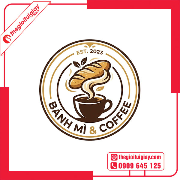 Mẫu logo bánh mì và cà phê