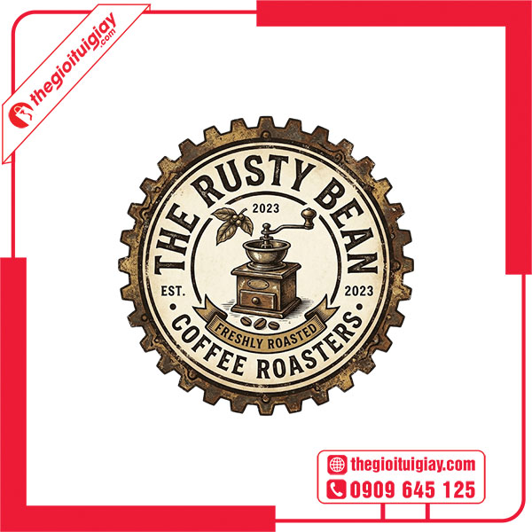Mẫu logo c&agrave; ph&ecirc; The Rusty Bean