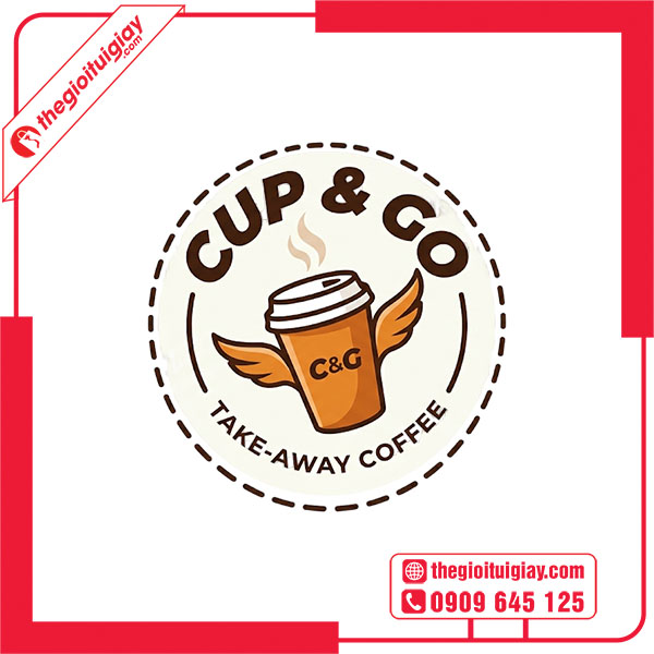 Mẫu logo c&agrave; ph&ecirc; Cup & Go