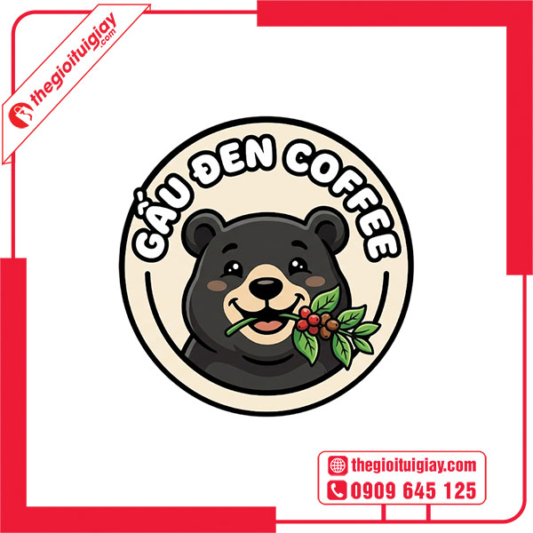 Mẫu logo c&agrave; ph&ecirc; Gấu Đen