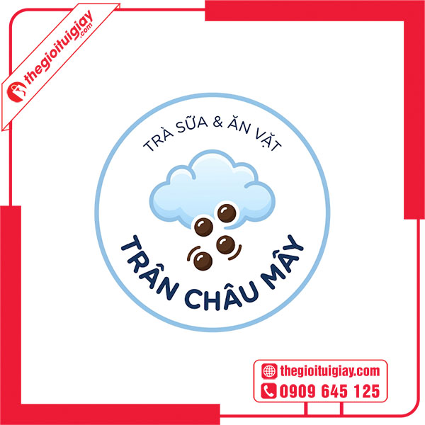 Mẫu logo nh&agrave; h&agrave;ng tr&agrave; sữa TR&Acirc;N CH&Acirc;U M&Acirc;Y