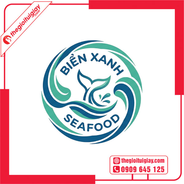 Mẫu logo nh&agrave; h&agrave;ng hải sản BIỂN XANH