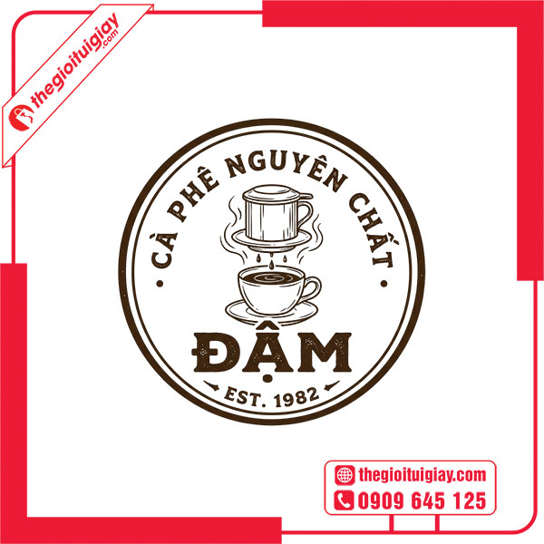 Mẫu logo nh&agrave; h&agrave;ng c&agrave; ph&ecirc; ĐẬM