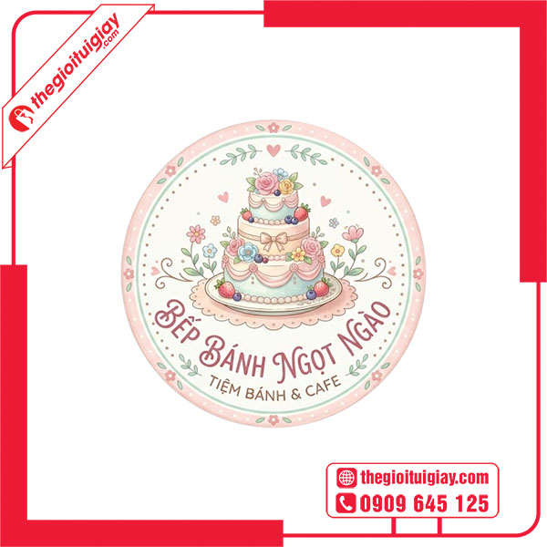 Mẫu logo nh&agrave; h&agrave;ng b&aacute;nh ngọt BẾP B&Aacute;NH NGỌT NG&Agrave;O