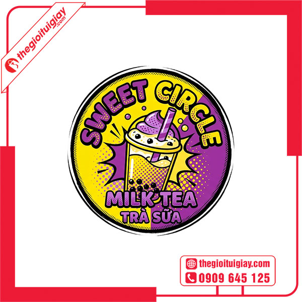 Mẫu logo tr&agrave; sữa SWEET CIRCLE
