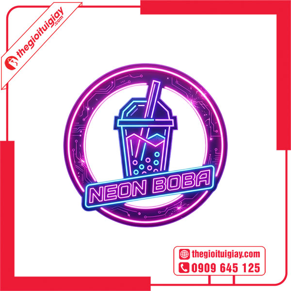 Mẫu logo tr&agrave; sữa NEON BOBA