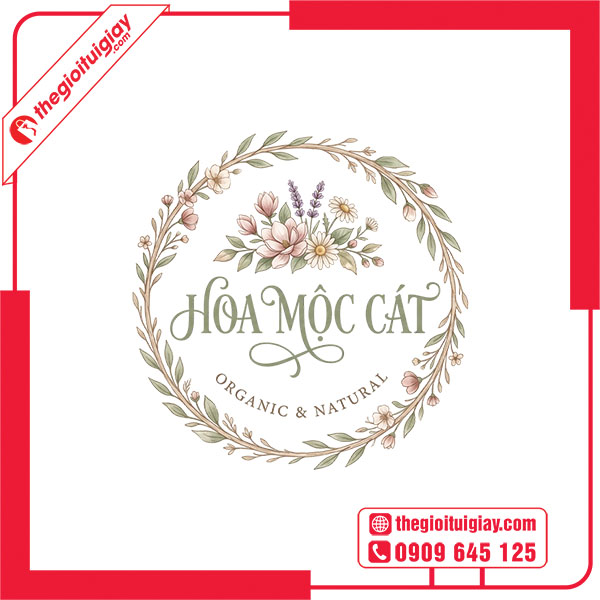 Mẫu logo tr&ograve;n HOA MỘC C&Aacute;T
