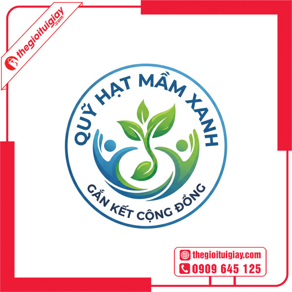 Mẫu logo tr&ograve;n QUỸ HẠT MẦM XANH