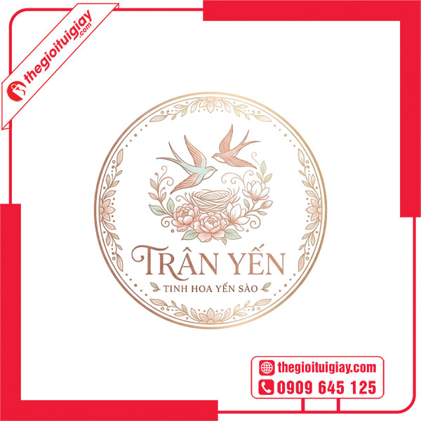 Mẫu logo yến s&agrave;o TR&Acirc;N YẾN