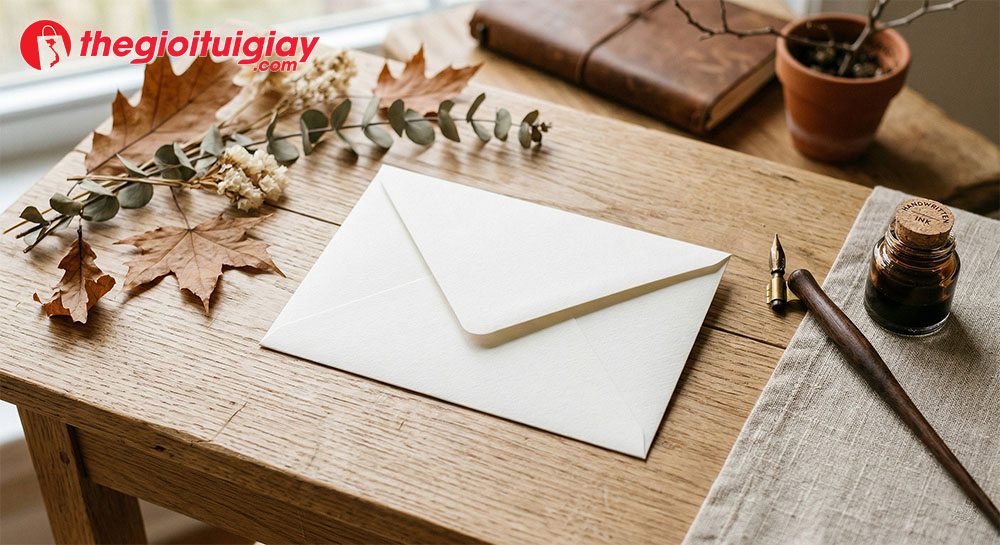 Thiết kế phong b&igrave; nắp g&agrave;i kh&oacute;a giấy tuck-flap phong c&aacute;ch tối giản, sang trọng v&agrave; thanh lịch