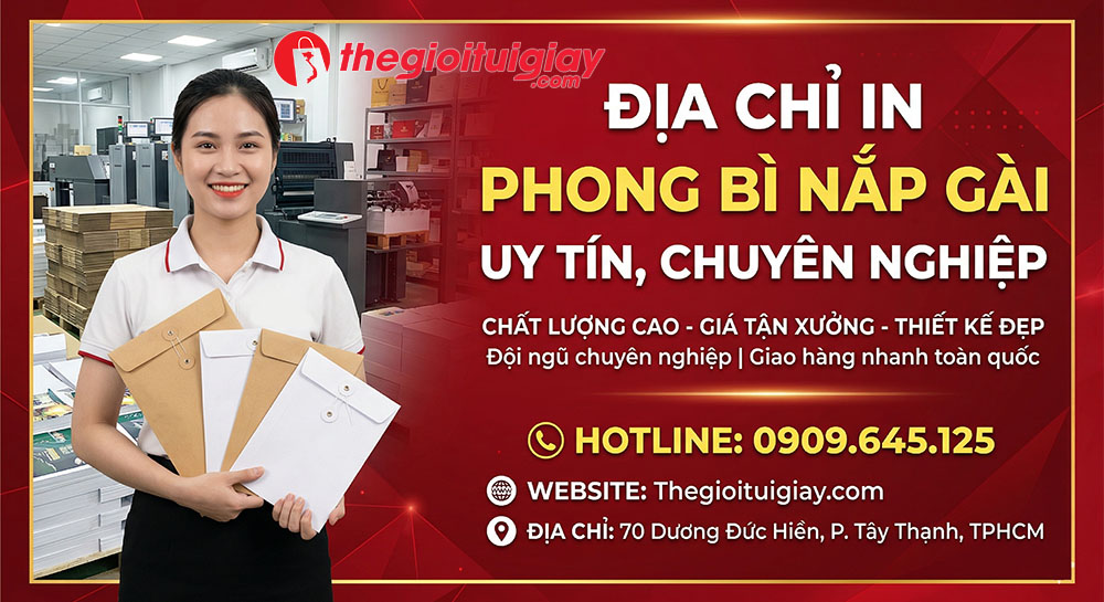 Thế Giới T&uacute;i Giấy - ĐỊa Chỉ In Phong B&igrave; Nắp G&agrave;i Uy T&iacute;n, Chuy&ecirc;n Nghiệp